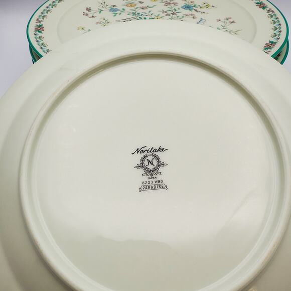 Vintage Noritake Japan Paradise Green 8223 W80 Set of 8 Bread and Butter Plates - Picture 7 of 11